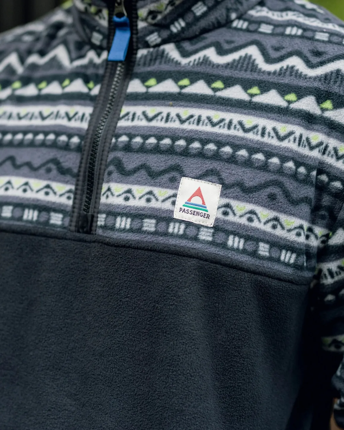 Set Off Recycled Polar Quarter Zip Fleece - Mountain Geo Charcoal