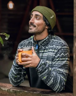 Set Off Recycled Polar Quarter Zip Fleece - Mountain Geo Charcoal