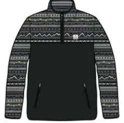 Set Off Recycled Polar Quarter Zip Fleece - Mountain Geo Charcoal