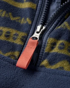Set Off Recycled Polar Quarter Zip Fleece - Mountain Geo Khaki/Rich Navy
