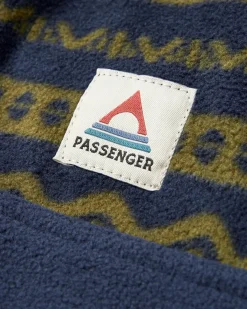 Set Off Recycled Polar Quarter Zip Fleece - Mountain Geo Khaki/Rich Navy