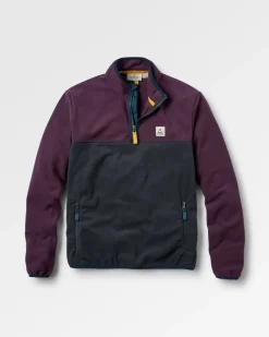 Set Off Recycled Polar Quarter Zip Fleece - Deep Plum/Charcoal