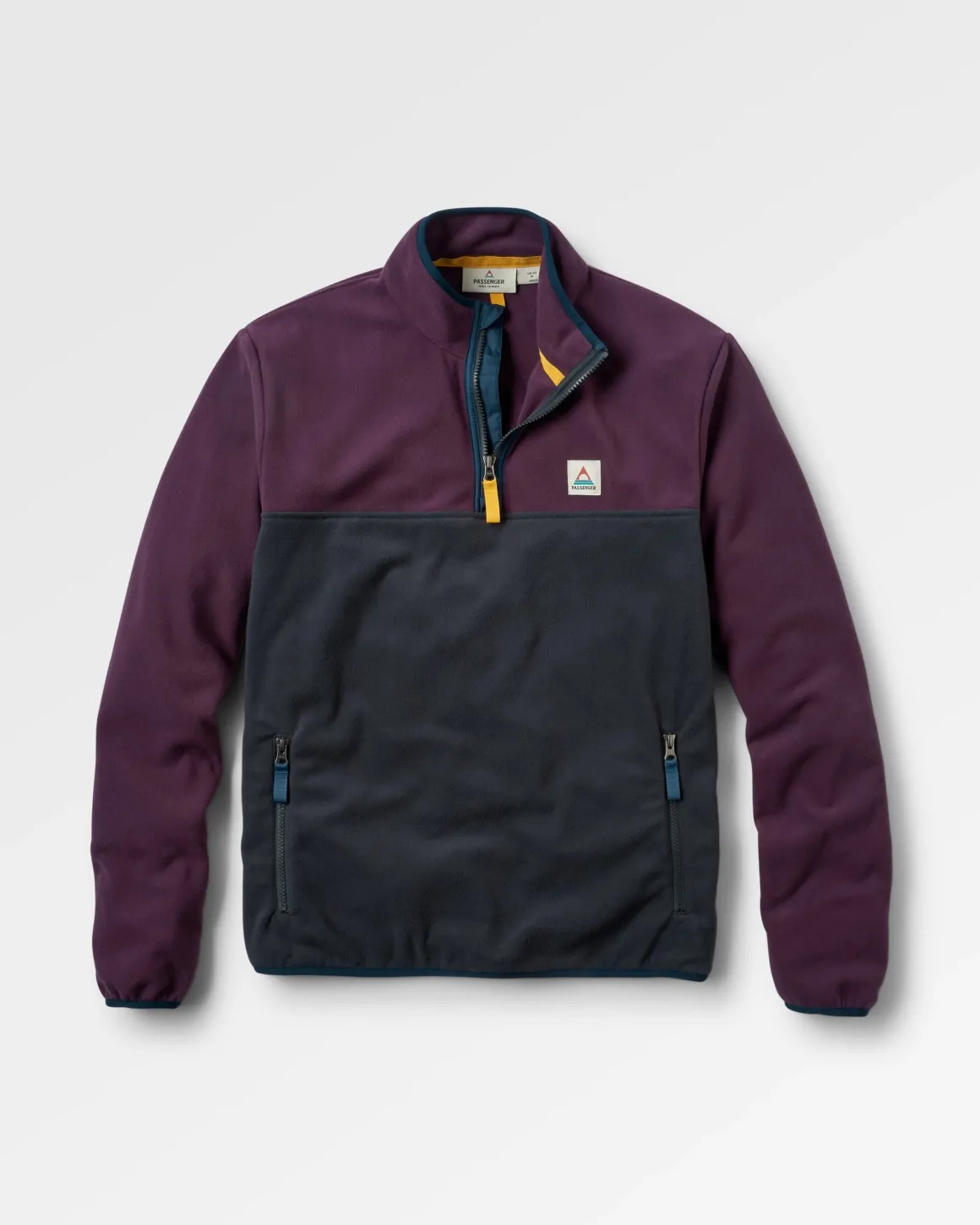 Set Off Recycled Polar Quarter Zip Fleece - Deep Plum/Charcoal