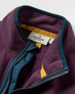 Set Off Recycled Polar Quarter Zip Fleece - Deep Plum/Charcoal
