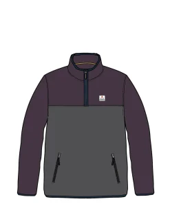 Set Off Recycled Polar Quarter Zip Fleece - Deep Plum/Charcoal