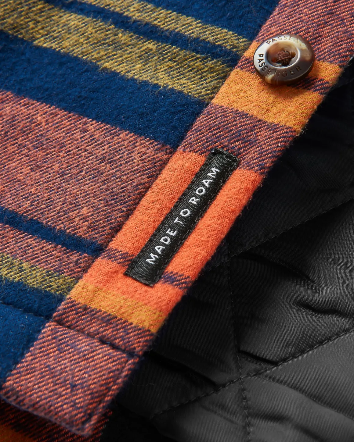 Sherwood Check Hooded Shirt Jacket - Rich Navy/Burnt Orange