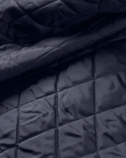 Sherwood Check Hooded Shirt Jacket - Rich Navy/Burnt Orange