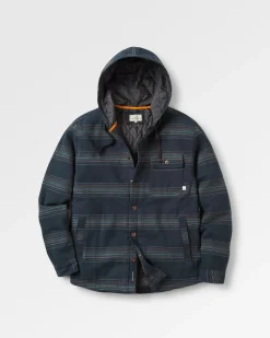 Sherwood Check Hooded Shirt Jacket - Black Stripe