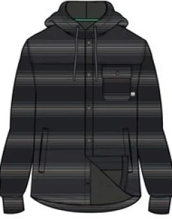 Sherwood Check Hooded Shirt Jacket - Black Stripe