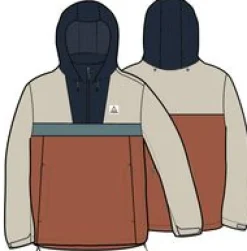 Skyline Recycled Water Resistant Pullover - Burnt Orange/Birch