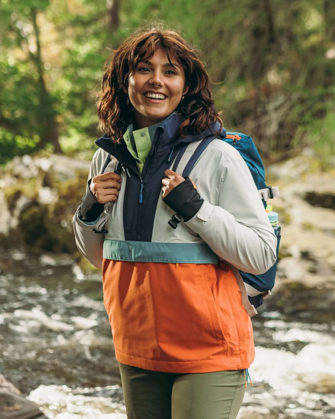 Skyline Recycled Water Resistant Pullover - Burnt Orange/Birch