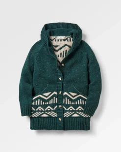 Snoozle Recycled Knitted Hooded Cardigan - Rain Forest