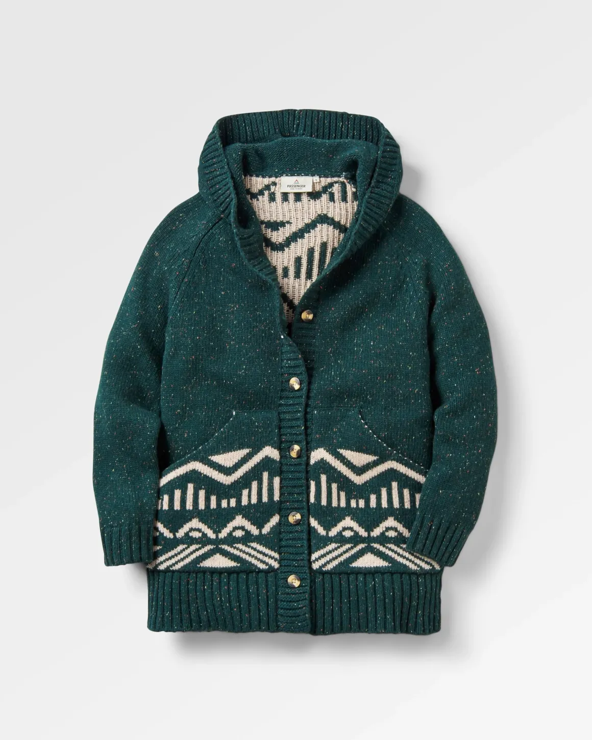 Snoozle Recycled Knitted Hooded Cardigan - Rain Forest