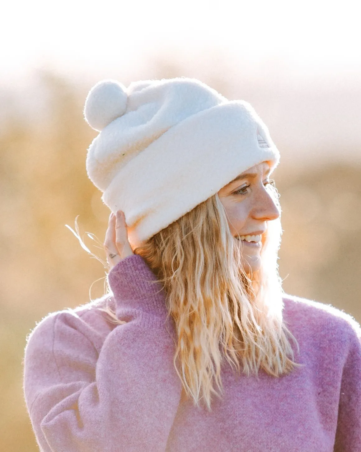 Snow Recycled Sherpa Beanie - Vintage White