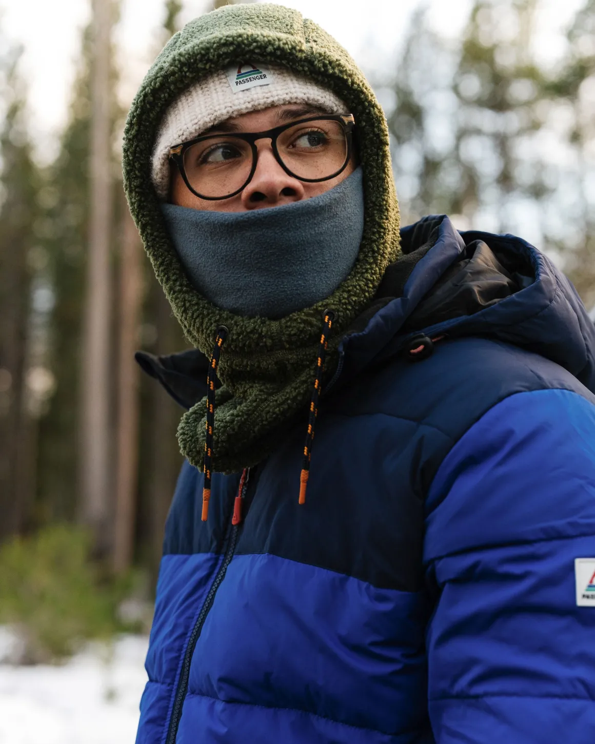 Snowdrift Recycled Fleece Hood - Khaki Green