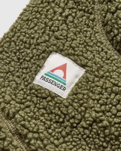 Snowdrift Recycled Fleece Hood - Khaki Green