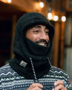Snowdrift Recycled Fleece Hood - Black