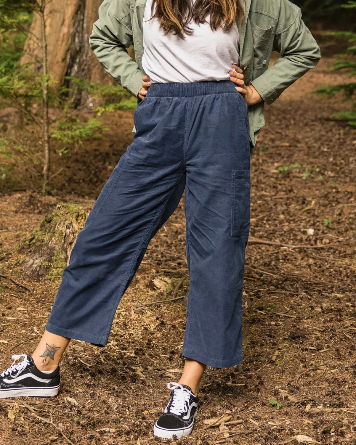 Someday 2.0 Organic Corduroy Crop Pants - Dark Denim