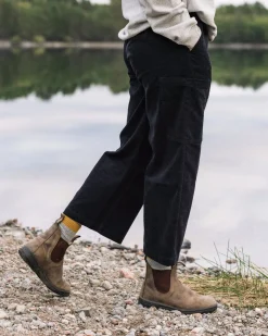 Someday Organic Cotton Corduroy Cropped Pant - Black