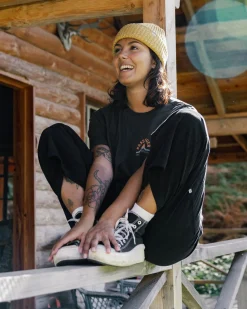 Someday Organic Cotton Corduroy Cropped Pant - Black