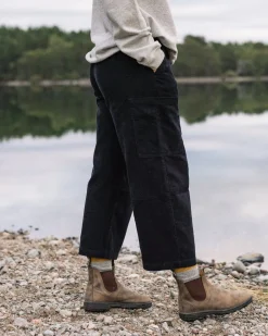 Someday Organic Cotton Corduroy Cropped Pant - Black