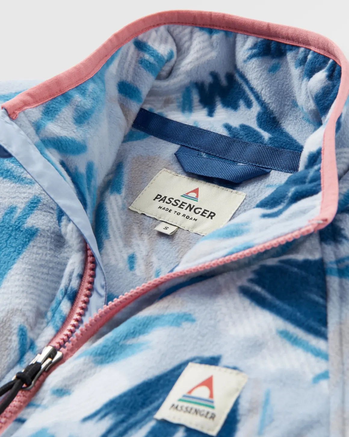 Sorrel Recycled Polar Fleece - Abstract Mountain Blue Fog