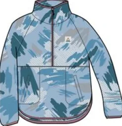 Sorrel Recycled Polar Fleece - Abstract Mountain Blue Fog