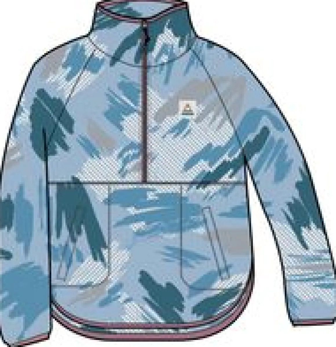 Sorrel Recycled Polar Fleece - Abstract Mountain Blue Fog