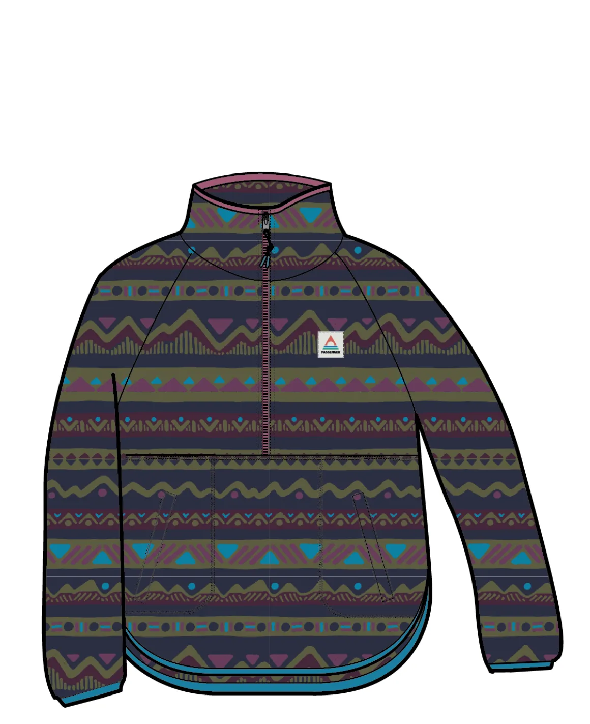 Sorrel Recycled Polar Fleece - Mountain Geo Multi