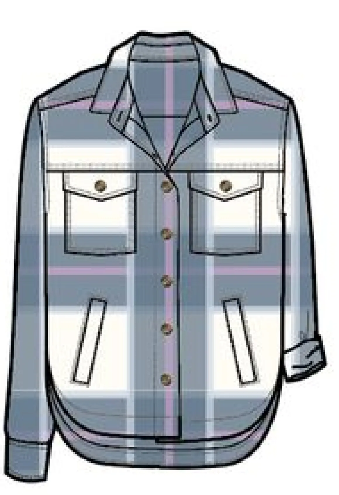 Stella Organic Cotton Long Sleeve Shirt - Provincial Blue Check