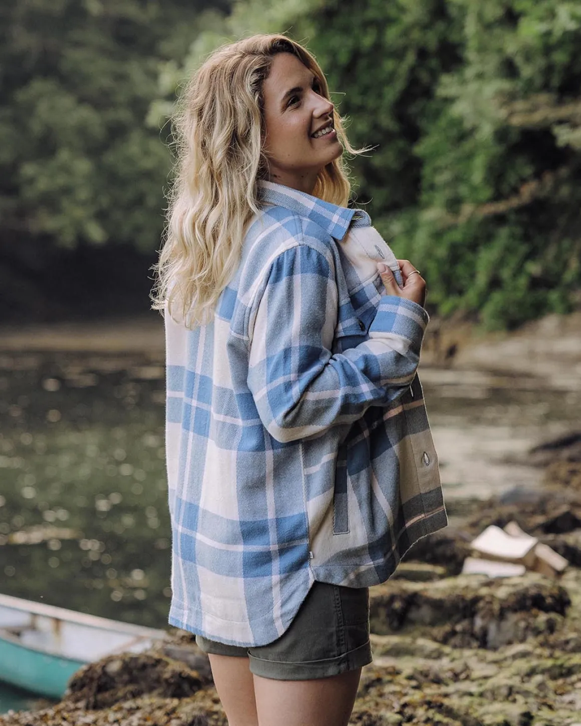 Stella Organic Cotton Long Sleeve Shirt - Provincial Blue Check