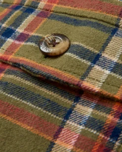 Stella Organic Cotton Long Sleeve Shirt - Khaki Green Check