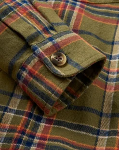 Stella Organic Cotton Long Sleeve Shirt - Khaki Green Check