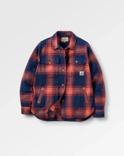Stella Organic Cotton Long Sleeve Shirt - Rich Navy/ Red Ochre Check