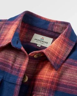 Stella Organic Cotton Long Sleeve Shirt - Rich Navy/ Red Ochre Check