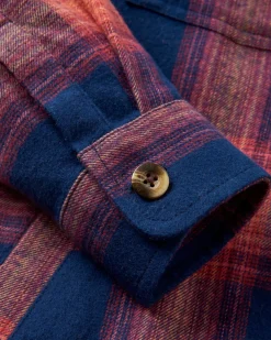 Stella Organic Cotton Long Sleeve Shirt - Rich Navy/ Red Ochre Check