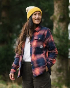 Stella Organic Cotton Long Sleeve Shirt - Rich Navy/ Red Ochre Check