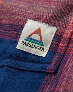 Stella Organic Cotton Long Sleeve Shirt - Rich Navy/ Red Ochre Check