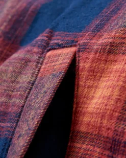 Stella Organic Cotton Long Sleeve Shirt - Rich Navy/ Red Ochre Check