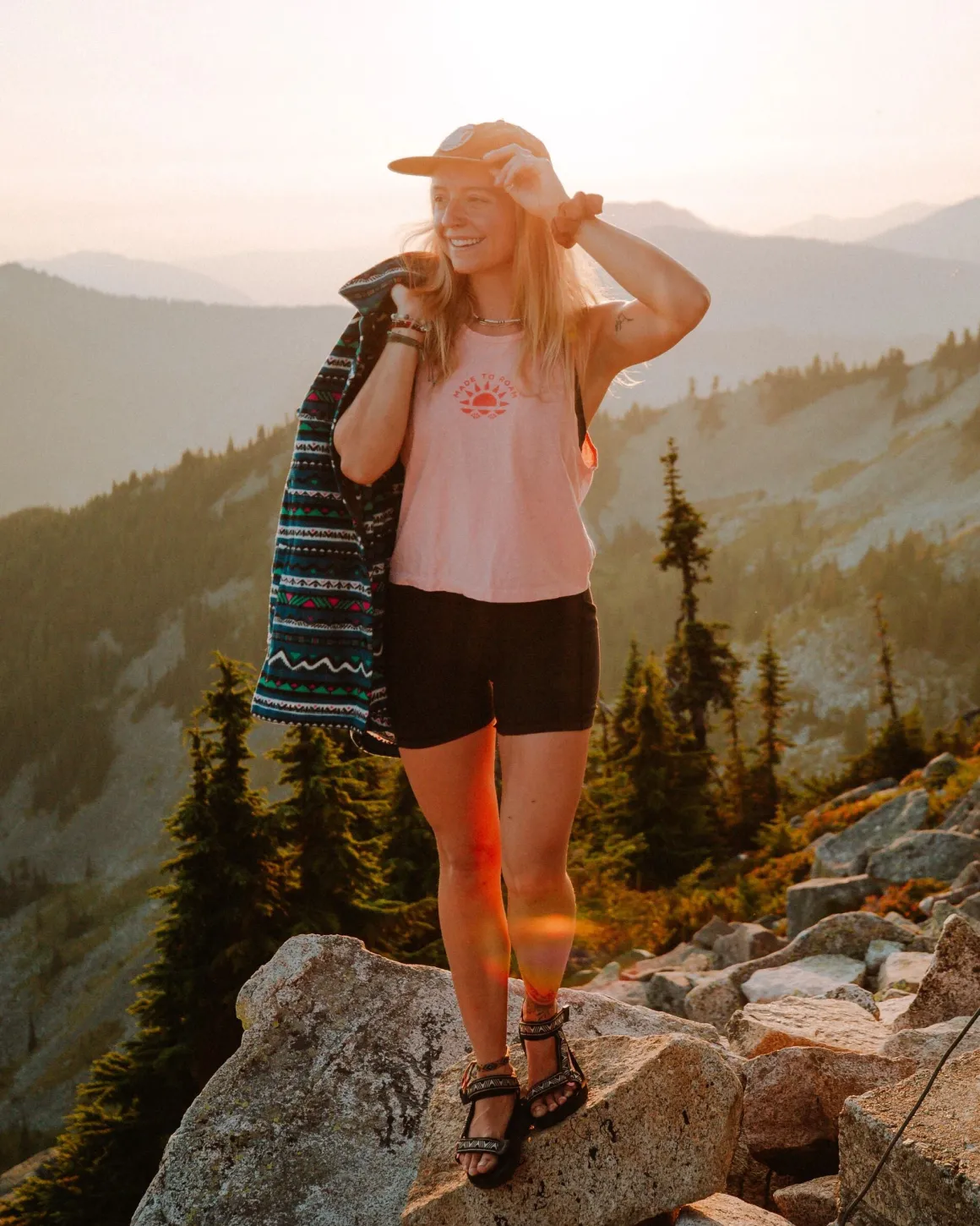Sunburst Organic Tank Top - Soft Shell Pink