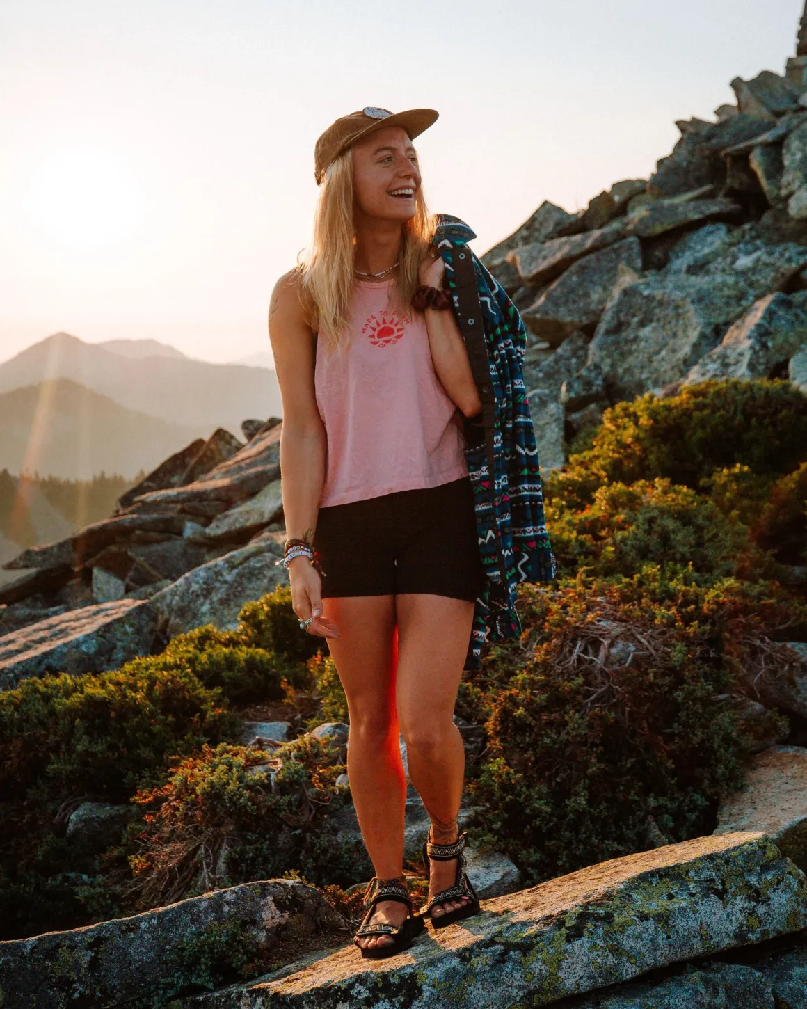 Sunburst Organic Tank Top - Soft Shell Pink