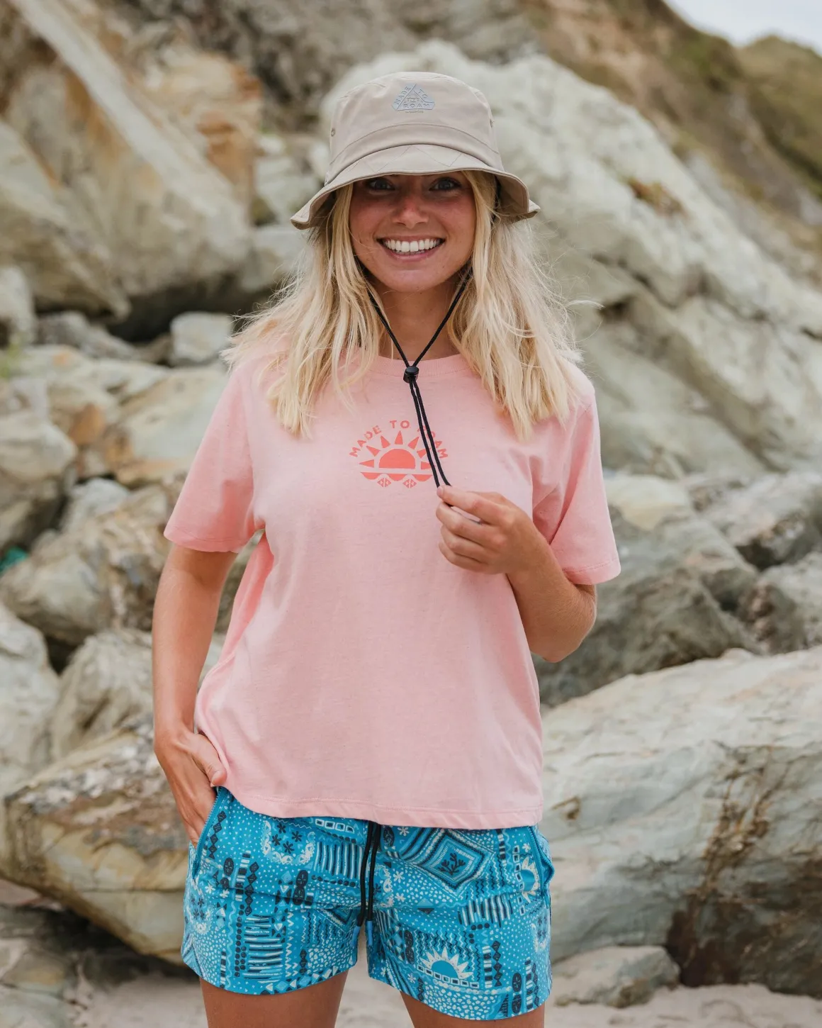 Sunburst Organic T-Shirt - Soft Shell Pink