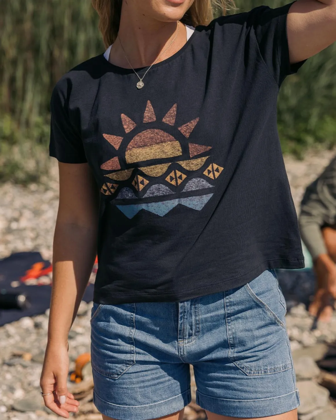 Sunray Recycled Cotton T-Shirt - Black