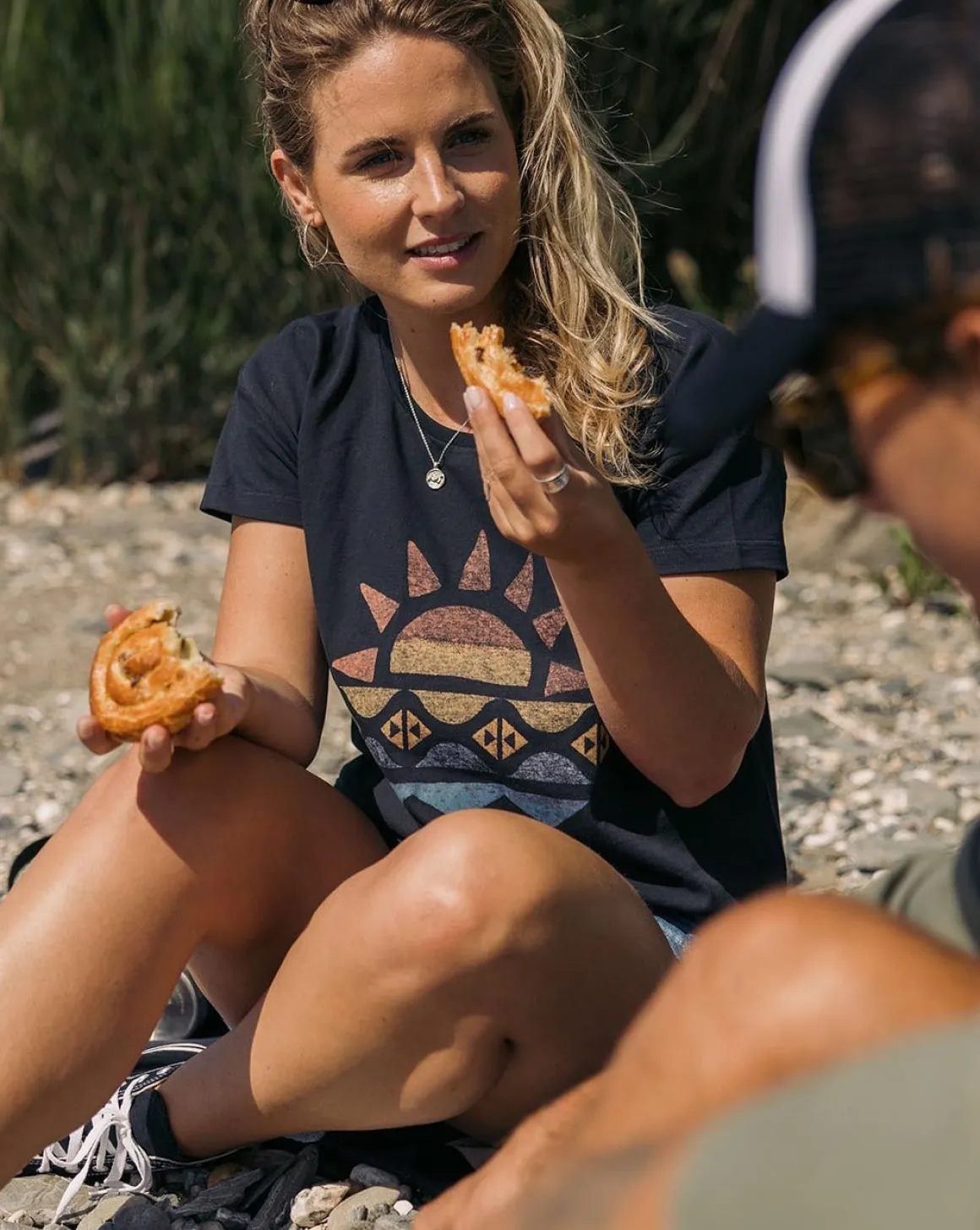 Sunray Recycled Cotton T-Shirt - Black