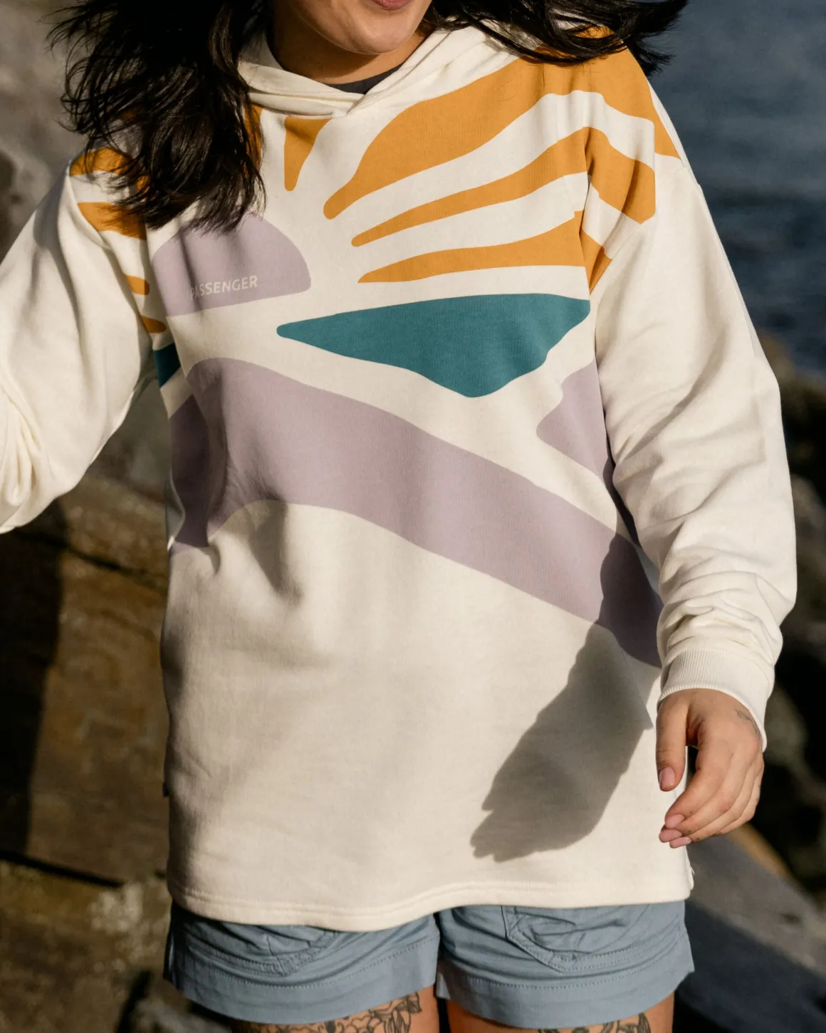 Sunsets Organic Cotton Hoodie - Marshmallow