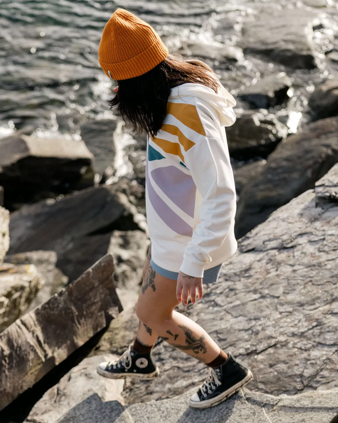 Sunsets Organic Cotton Hoodie - Marshmallow