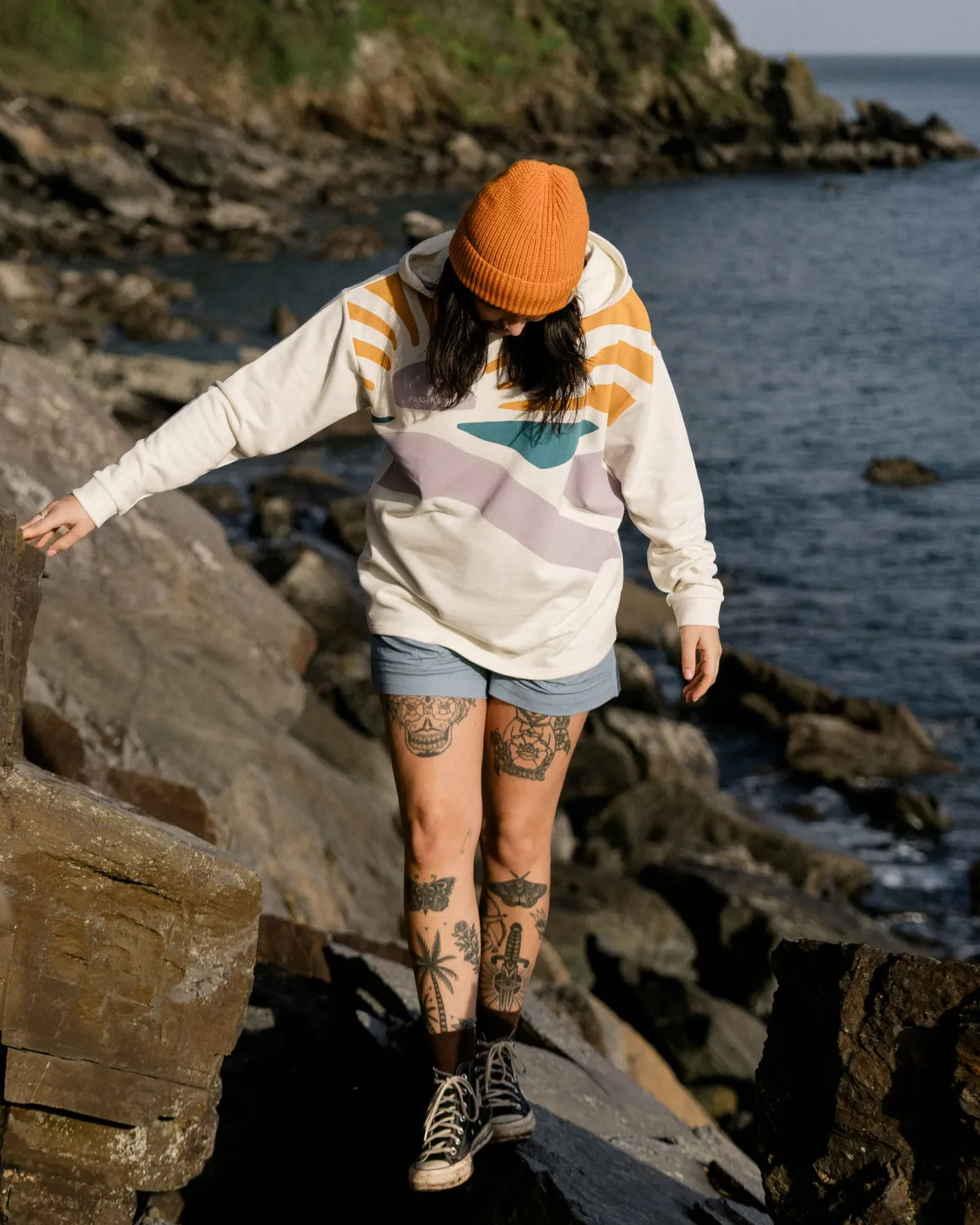 Sunsets Organic Cotton Hoodie - Marshmallow