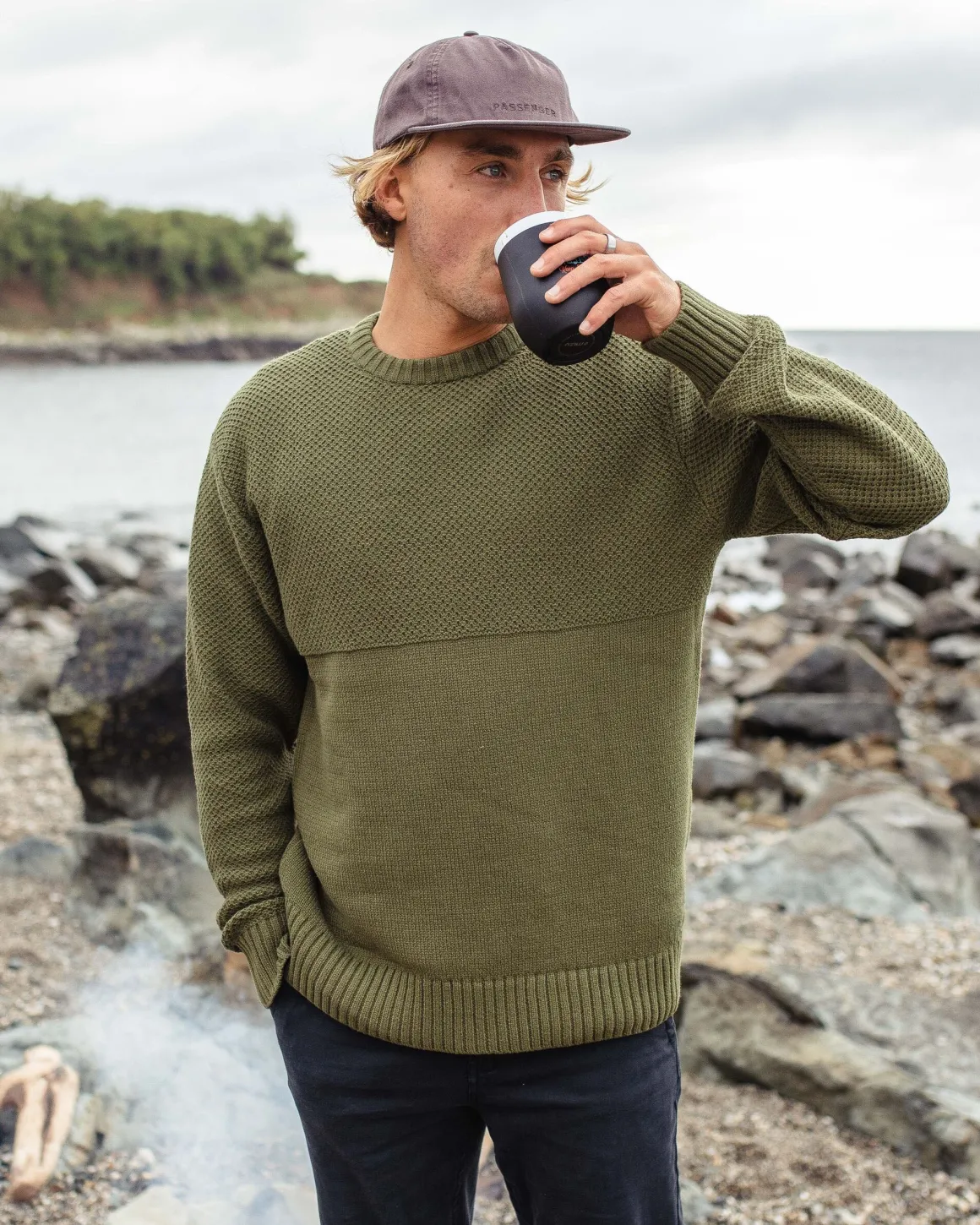 Swell Knitted Sweater - Khaki Green