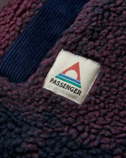 Tawny Recycled Deep-Pile Sherpa Jacket - Deep Plum/Deep Navy Check