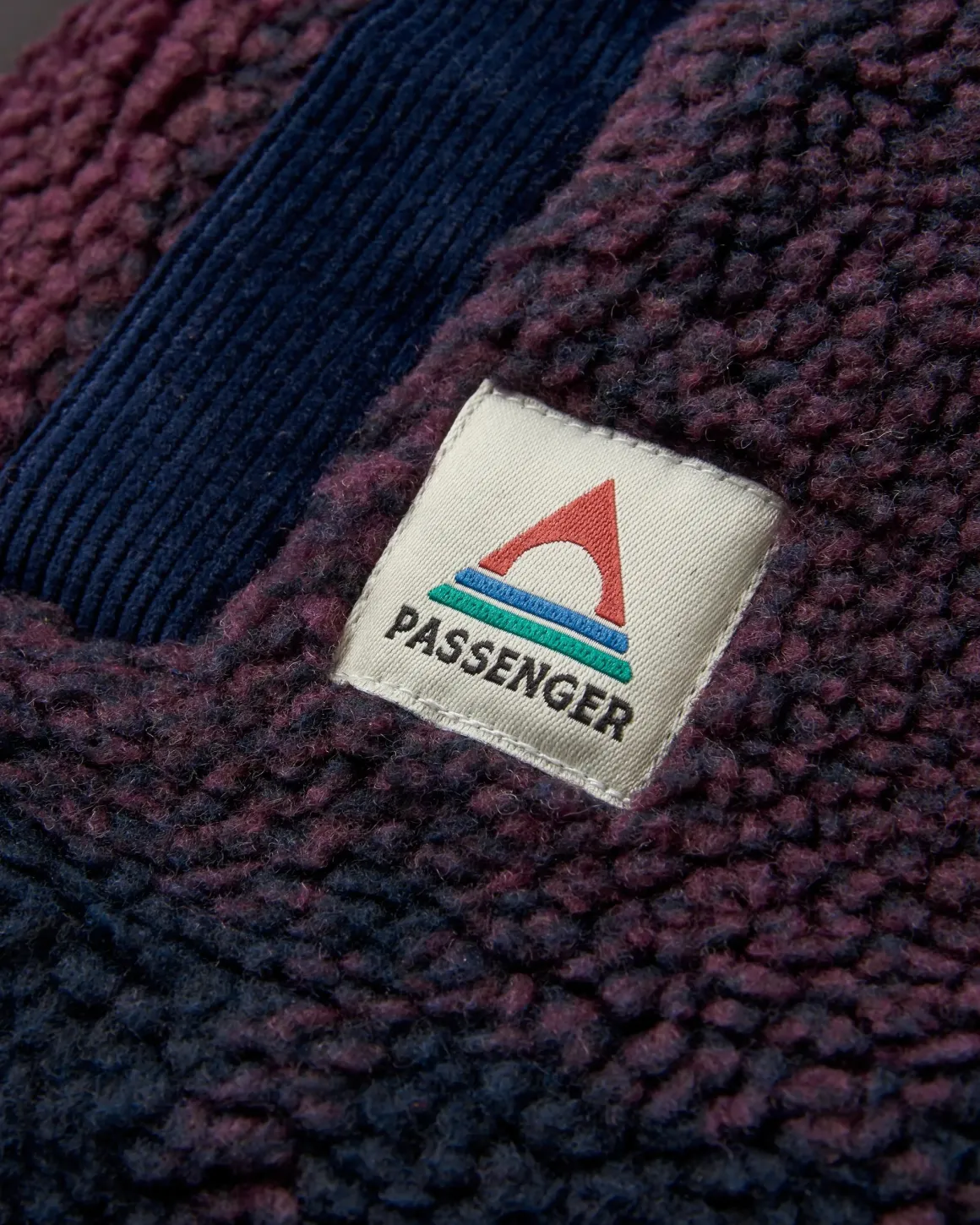 Tawny Recycled Deep-Pile Sherpa Jacket - Deep Plum/Deep Navy Check